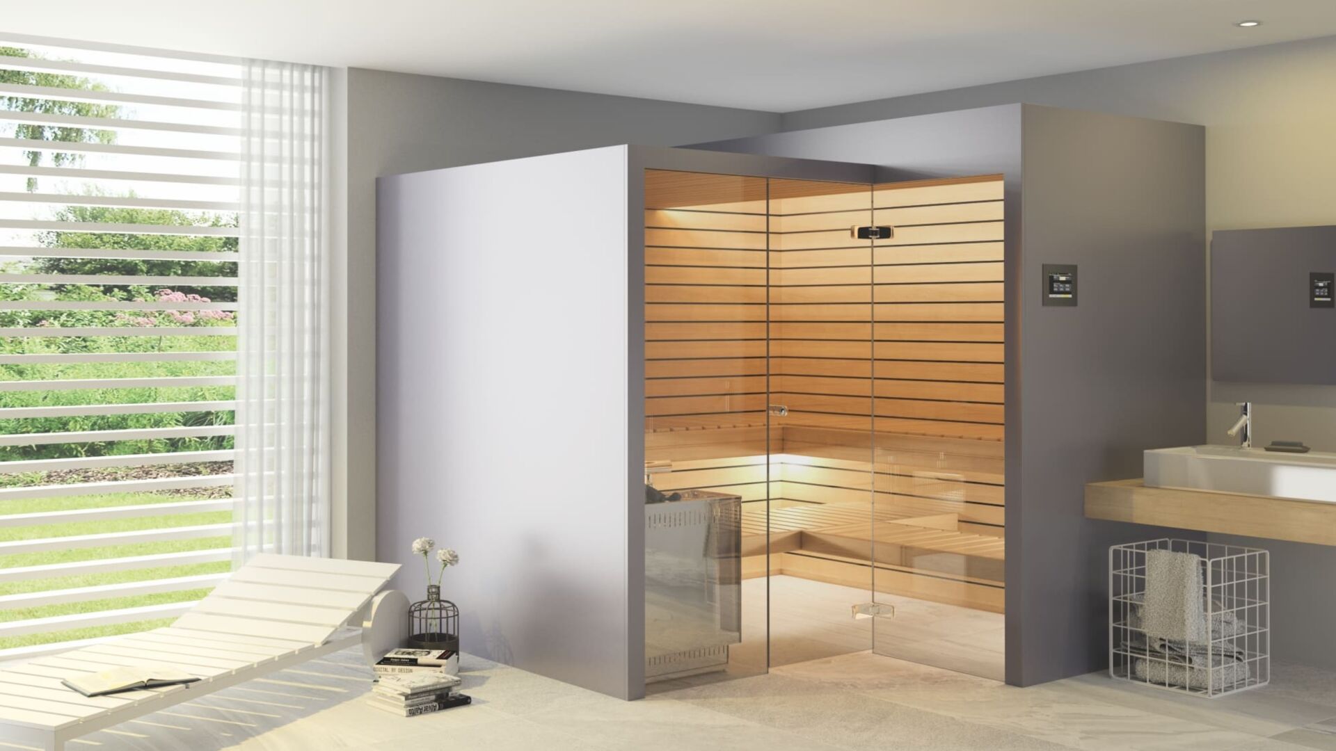 Kueng sauna wellness cube corner biosa silver