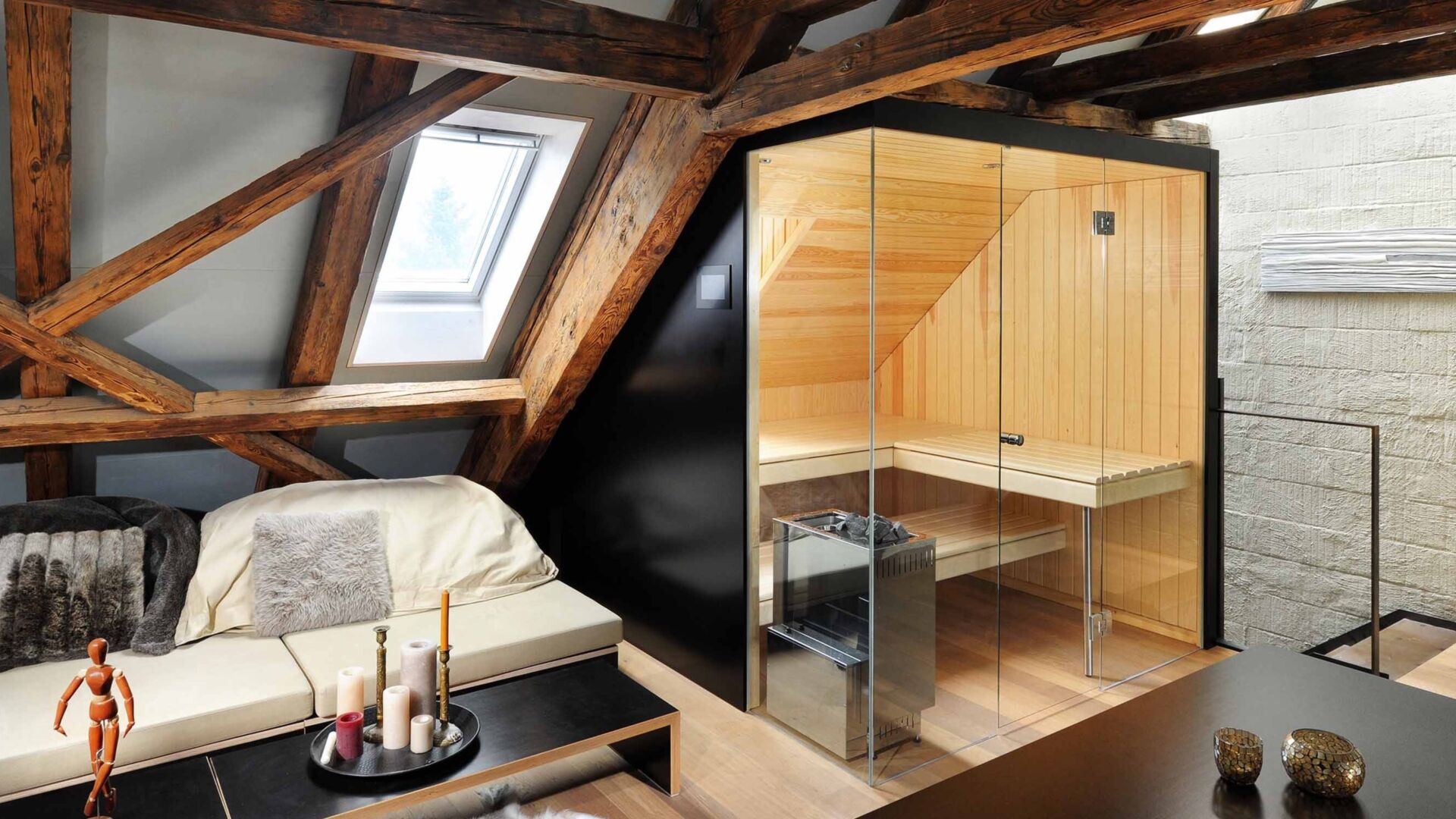 Kueng wellness biosauna zuhause dachfenster