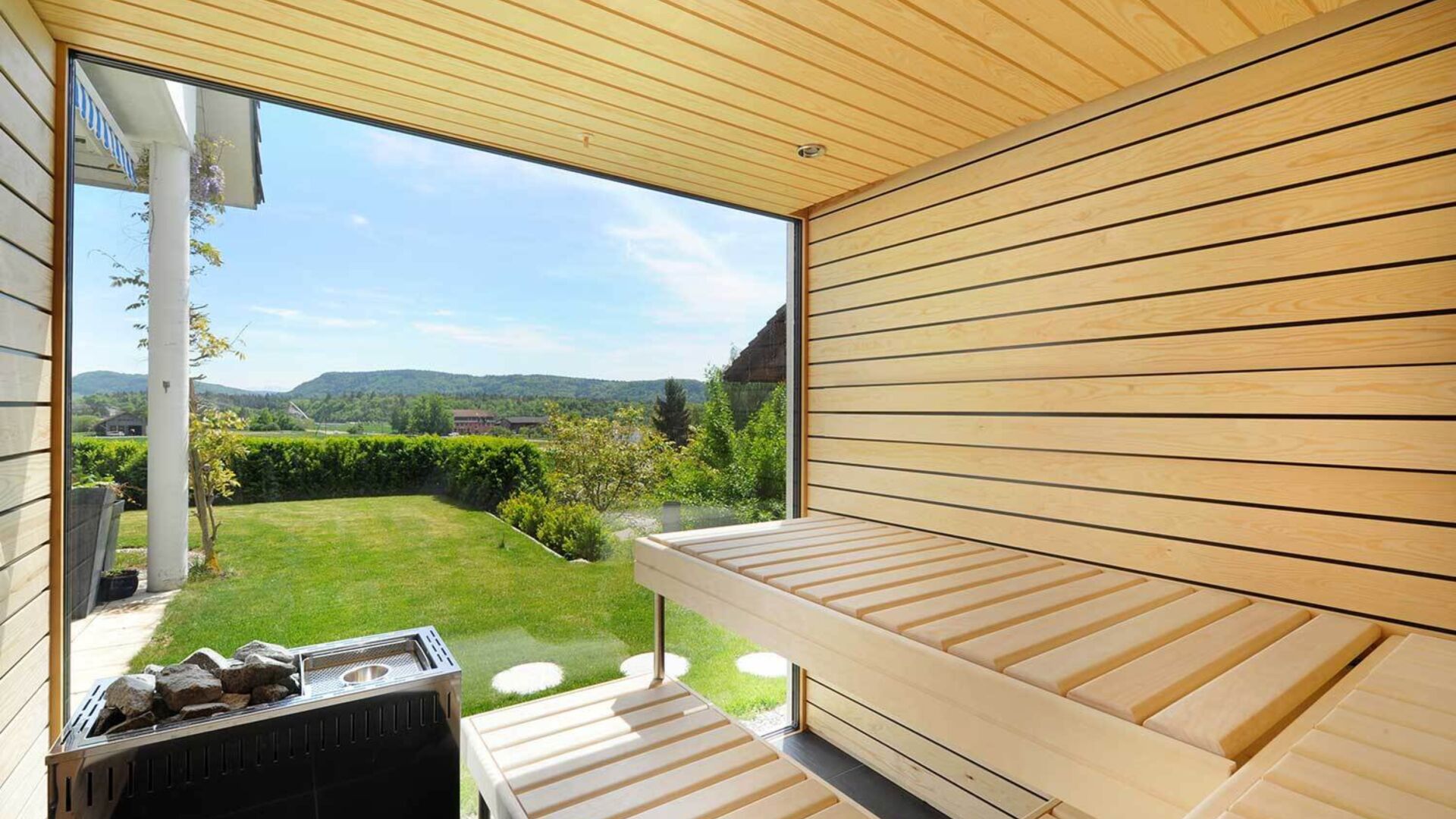 Kueng wellness outdoor sauna garten