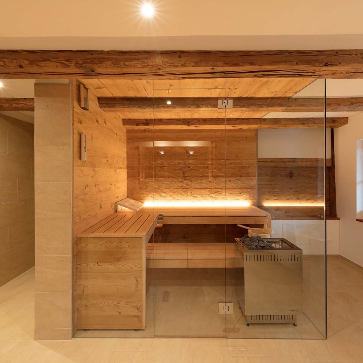 Kueng sauna wellness bauernhaus biosa polarkiefer privatespa 5