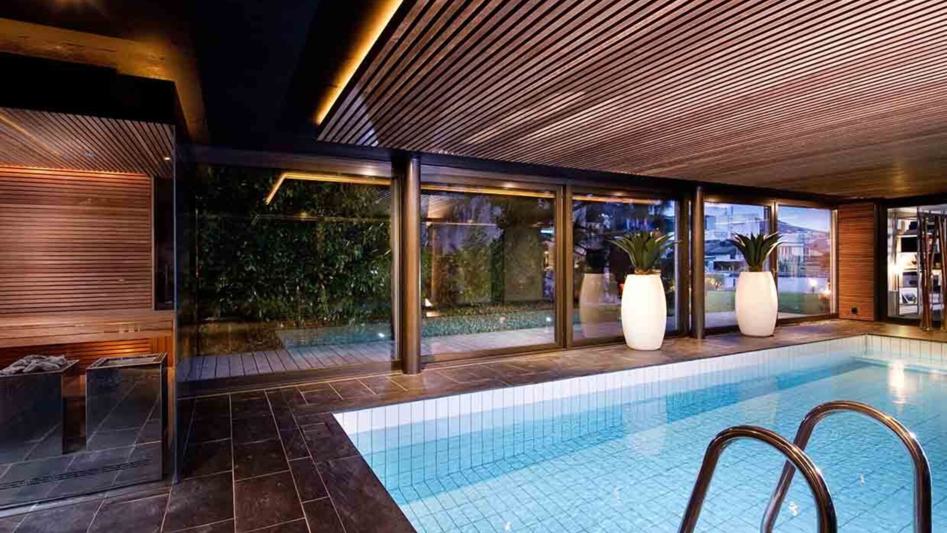 Kueng wellness Sauna Bio Sauna thermobehandeltes Espenholz Designofen 03