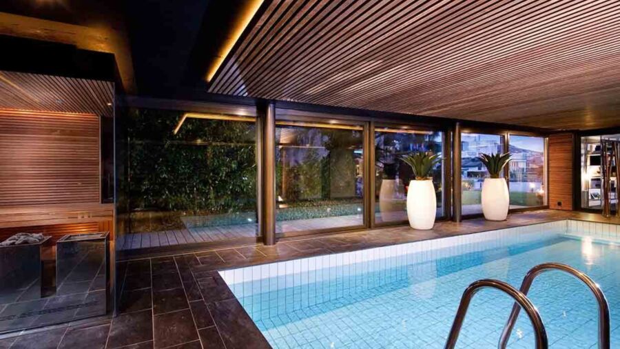 Kueng wellness Sauna Bio Sauna thermobehandeltes Espenholz Designofen 03