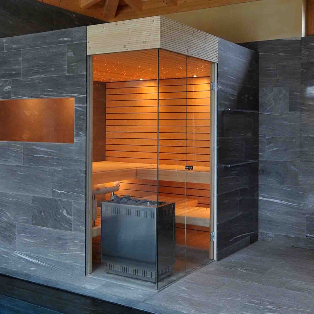 Kueng sauna welness solitaer privatespa pool indoor valserquarzit 1