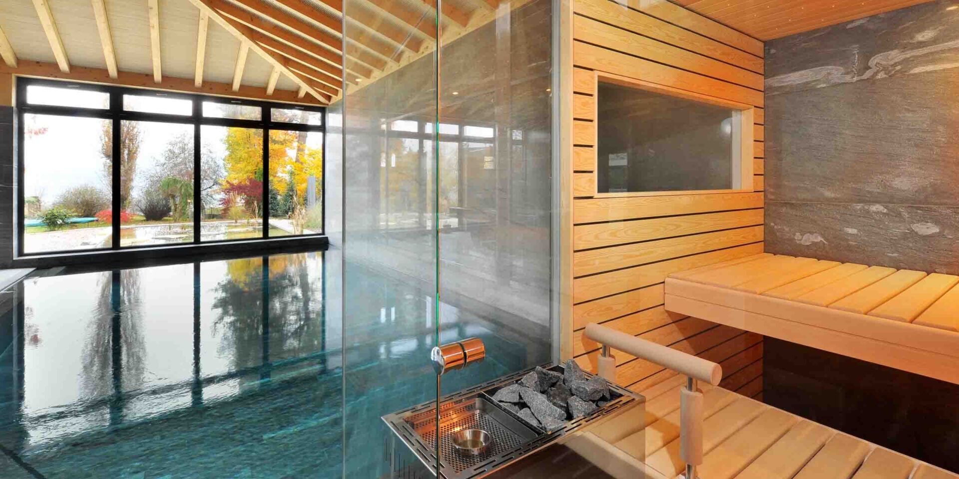 Kueng sauna welness solitaer privatespa pool indoor valserquarzit 3