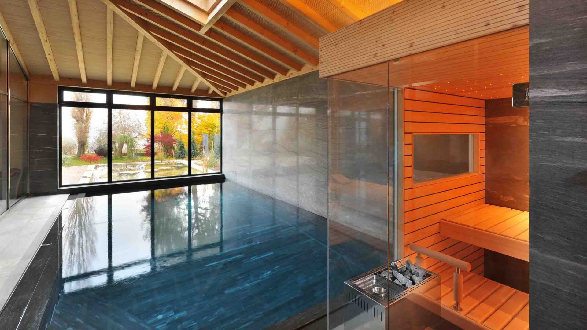 Kueng sauna welness solitaer privatespa pool indoor valserquarzit 4
