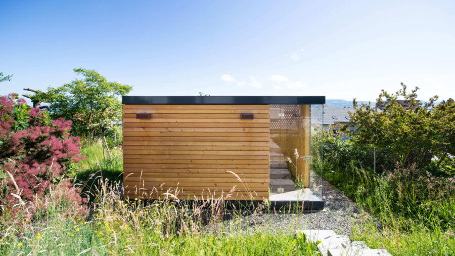 Kueng sauna wellness nido outdoor garten holz glaswand 3