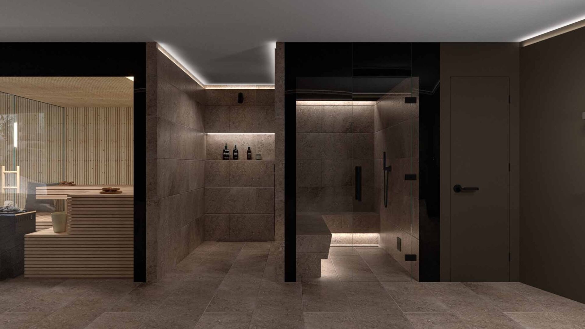 Moodboard wellnessarchitektur dampfbad